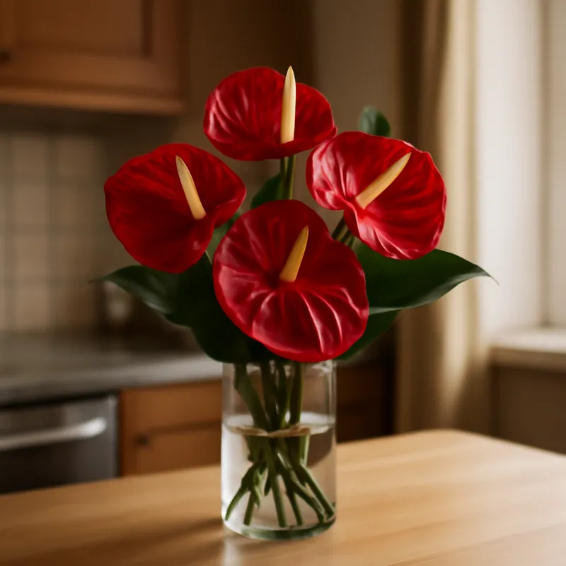 Anthurium (flamingoblomst) – rød – bilde 3