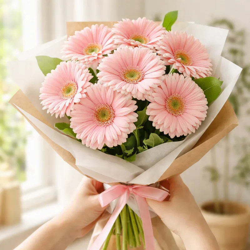 Gerbera – rosa – bilde 3