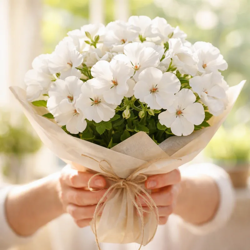 Pelargonia – hvit – bilde 3