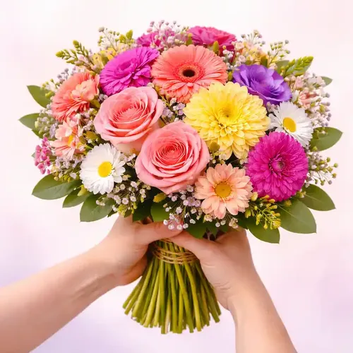 Blomsterbukett til bursdag